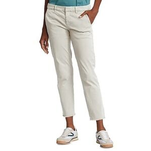 NILI LOTAN East Hampton Ankle-Crop Pants In Eggshell White Women Size 4 Raw Hem